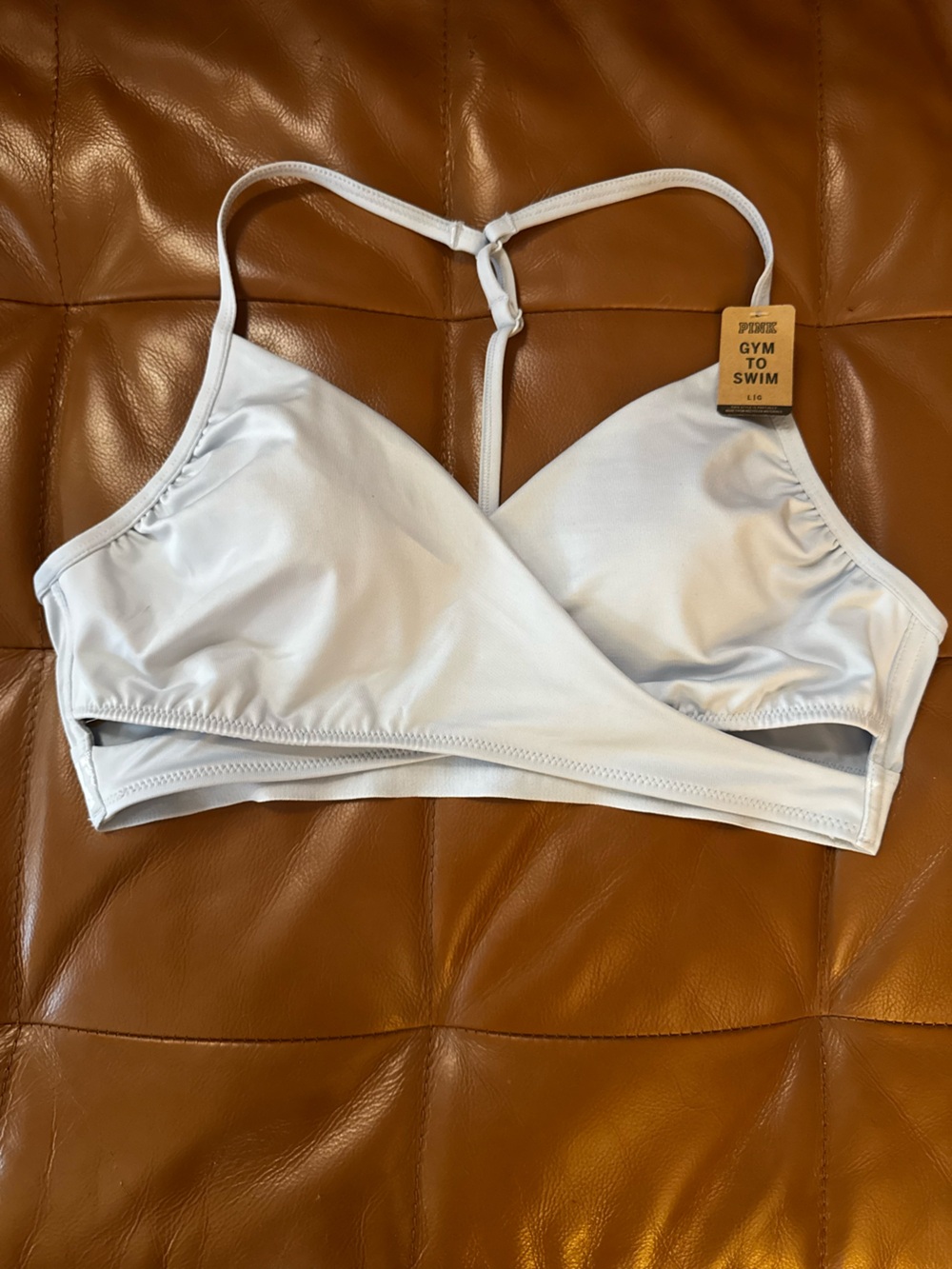 Victoria's Secret PINK Active "Gym to Swim" Light Blue Sports Bra